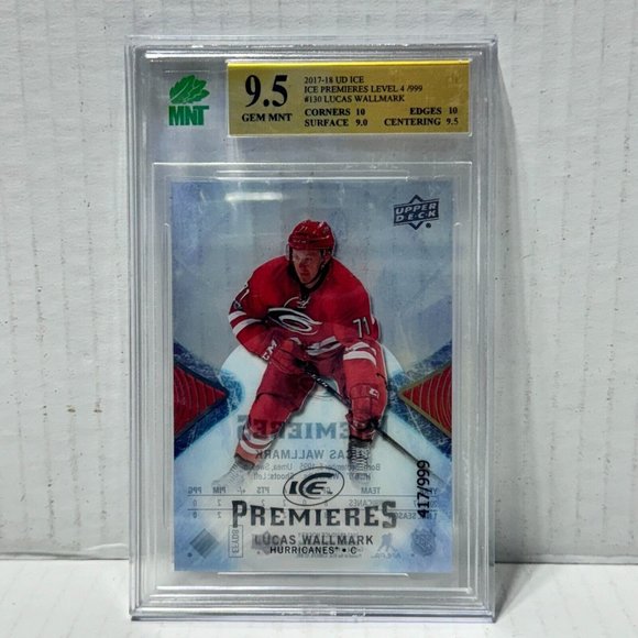 Other - LUCAS WALLMARK Graded MNT 9.5 GEM MINT 417/999 Carolina Hurricanes NHL Card 🏒